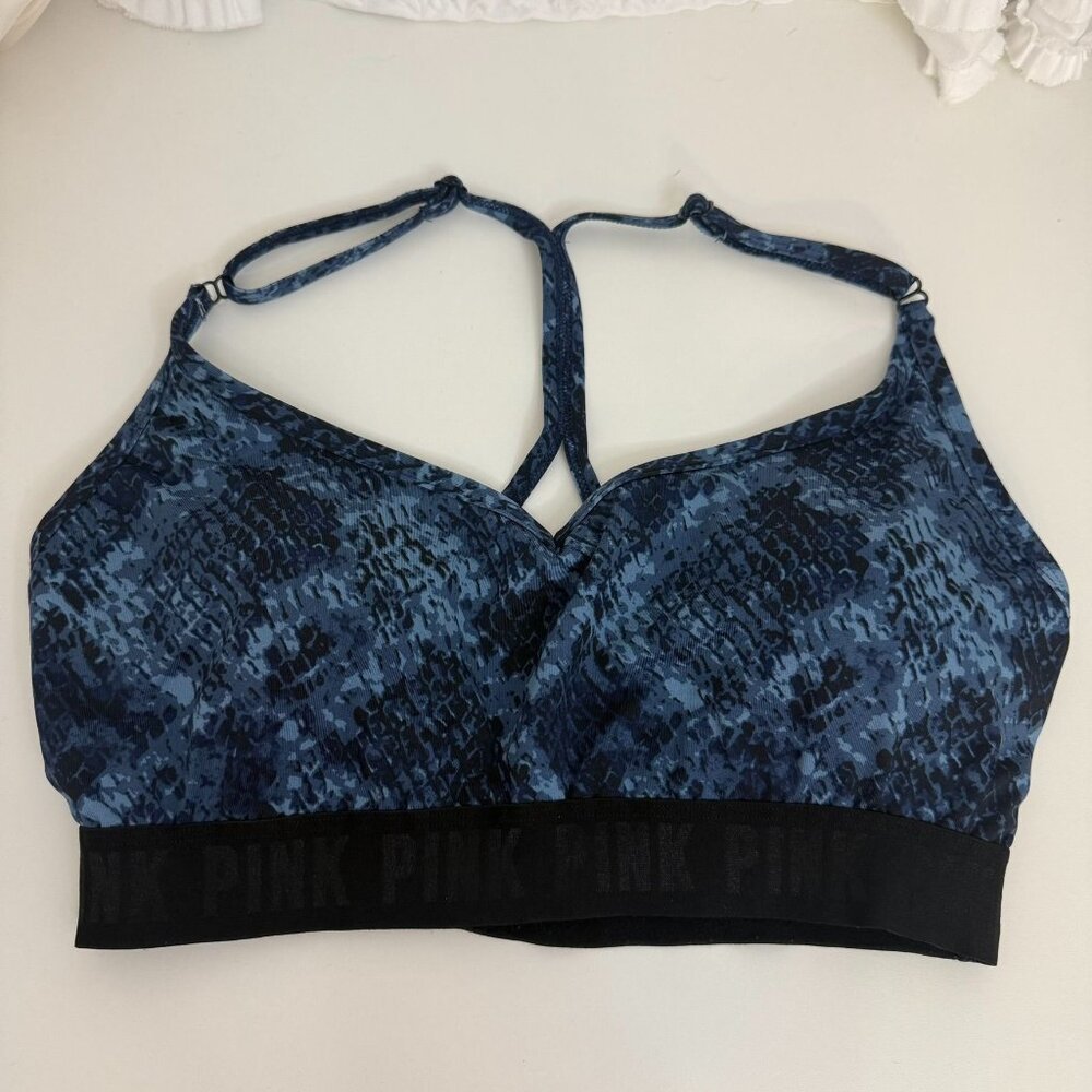 Pink Ultimate Victorias Secret Lightly Lined Sports Bra M-DD Navy/Blue Snake Pri